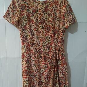 Silk tailored jewel tone fall colored dress from Talbots size 4P